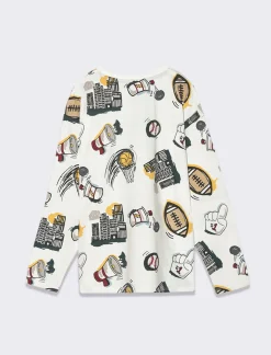 Piazza Italia T-shirt in cotone stampata a manica lunga, vestibilità over. - Fantasia Multicolore Cheap