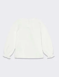 Piazza Italia T-shirt in jersey con paillettes e pon pon - panna Bianco Cheap