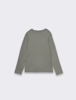 Piazza Italia T-shirt in jersey fiammato da bambino con stampa frontale - militare Verde Cheap