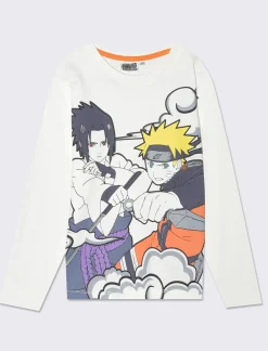 Piazza Italia T-shirt in jersey girocollo con stampa Naruto in tre modelli colore - Fantasia Multicolore Online