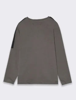 Piazza Italia T-shirt in jersey mano pesca con dettagli in contrasto e stampa frontale - Grigio antracite Best