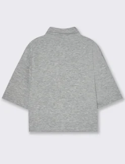 Piazza Italia T-shirt in maglia a collo alto - Grigio Clearance