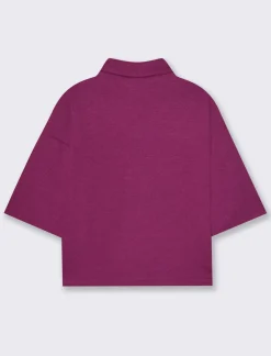Piazza Italia T-shirt in maglia a collo alto - Magenta Clearance