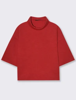Piazza Italia T-shirt in maglia a collo alto - Rosso Cheap