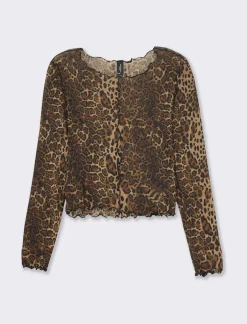 Piazza Italia T-shirt in rete stampata manica lunga e vestibilità crop - var 1 Cheap