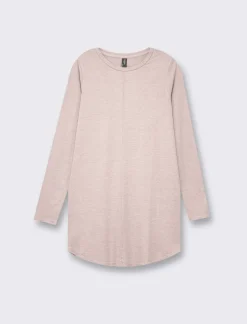 Piazza Italia T-shirt lunga a girocollo a manica lunga e spacchi laterali - antico Rosa Best