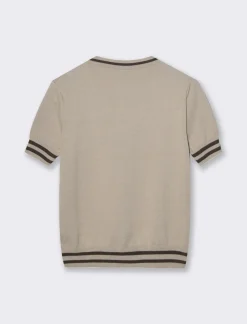 Piazza Italia T-shirt manica corta con giro collo - Beige Outlet
