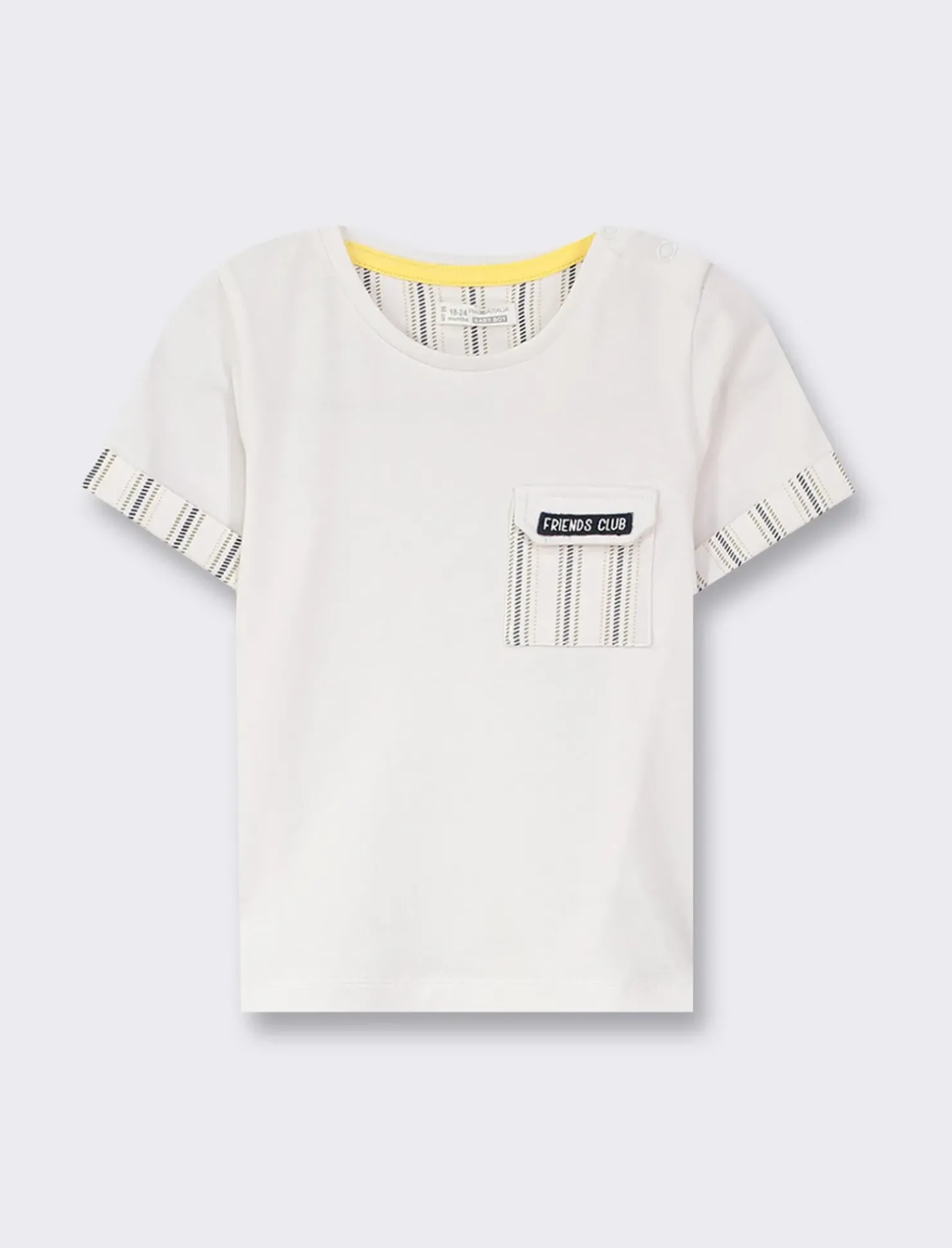 Piazza Italia T-shirt manica corta con tasca stampata a contrasto - sporco Bianco Cheap