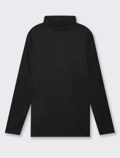 Piazza Italia T-shirt manica lunga a collo alto e arricciatura - Nero Cheap