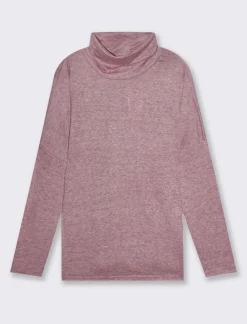 Piazza Italia T-shirt manica lunga a collo alto e arricciatura - Rosa Store