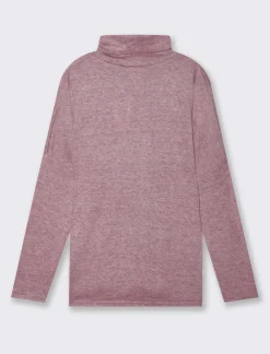 Piazza Italia T-shirt manica lunga a collo alto e arricciatura - Rosa Store