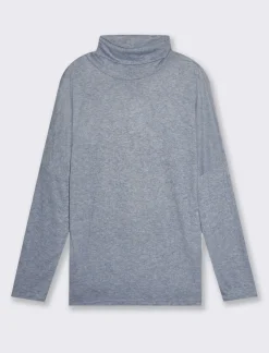 Piazza Italia T-shirt manica lunga a collo alto e arricciatura - Denim Shop