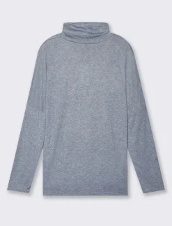 Piazza Italia T-shirt manica lunga a collo alto e arricciatura - Denim Shop