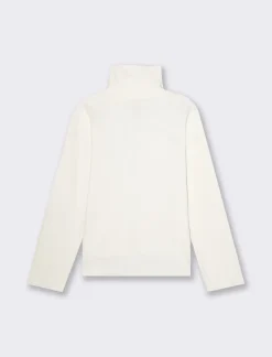 Piazza Italia T-shirt manica lunga collo alto e cucitura frontale tessuto tipo maglina - Avorio Beige Best