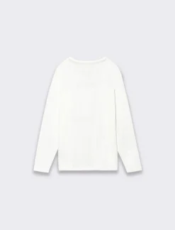 Piazza Italia T-shirt manica lunga con stampa - Bianco sporco Cheap