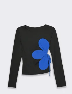 Piazza Italia T-shirt manica lunga girocollo con cut-out sul fianco  - -blu Nero Sale