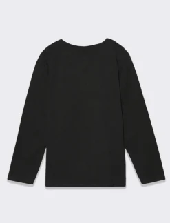 Piazza Italia T-shirt manica lunga in cotone con stampa e dettaglio paillettes - Nero Sale