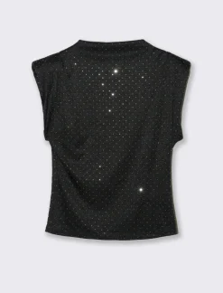 Piazza Italia T-shirt maniche con appicazioni strass - Nero Fashion