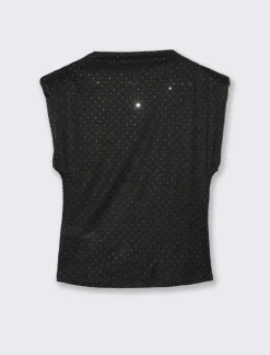 Piazza Italia T-shirt maniche con appicazioni strass - Nero Fashion