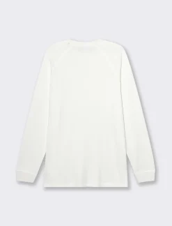 Piazza Italia T-shirt maniche lunghe struttura waffel in puro cotone - Bianco Best Sale