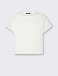 Piazza Italia T-shirt mezza manica con mezzo collo - Bianco latte Sale