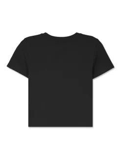 Piazza Italia T-shirt mezza manica girocollo con lavorazione a coste - Nero Online