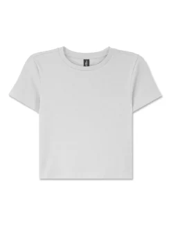 Piazza Italia T-shirt mezza manica girocollo con lavorazione a coste - Bianco Cheap