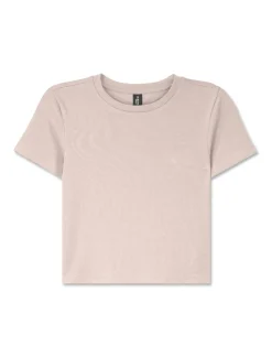 Piazza Italia T-shirt mezza manica girocollo con lavorazione a coste - perla Bianco Store