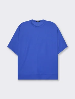 Piazza Italia T-shirt mezza manica girocollo con cintura in rilievo - ette Blu Flash Sale