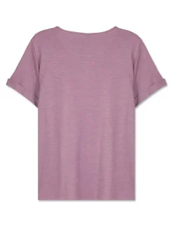 Piazza Italia T-shirt mezza manica in cotone modal effetto slub, vestibilità regular - malva Viola Cheap
