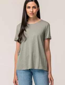Piazza Italia T-shirt mezza manica in cotone modal effetto slub, vestibilità regular - Verdino Verde Flash Sale
