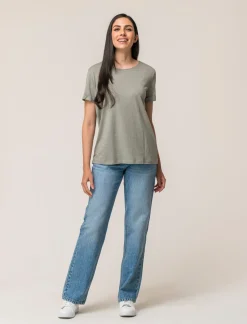 Piazza Italia T-shirt mezza manica in cotone modal effetto slub, vestibilità regular - Verdino Verde Flash Sale