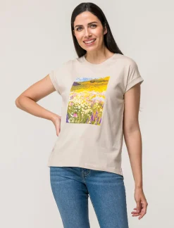 Piazza Italia T-shirt mezza manica in cotone con stampa diversi colori disponibili - var 2 Sale