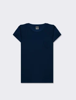 Piazza Italia T-shirt mezza manica in cotone con taschino. ideale per ogni occasione - Blu Best Sale
