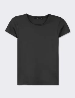 Piazza Italia T-shirt mezza manica in tessuto elastico vestibilità slim - Nero Best Sale