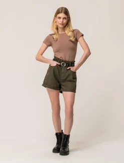 Piazza Italia T-shirt mezza manica in tessuto elastico vestibilità slim - castoro Grigio Clearance