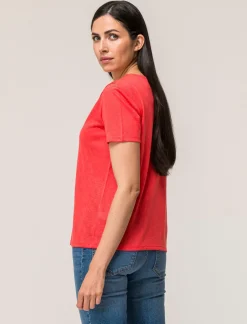 Piazza Italia T-shirt mezza manica vestibilità regular con applicazione macramè su scollo - latte Bianco Discount