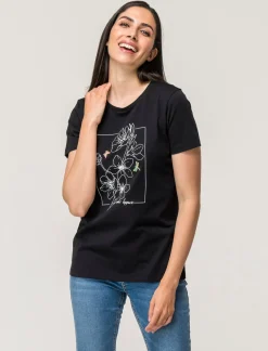 Piazza Italia T-shirt mezza manica vestibilità regular in tessuto fisso con stampa ed applicazioni gioiello - var 2 Cheap