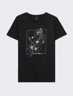 Piazza Italia T-shirt mezza manica vestibilità regular in tessuto fisso con stampa ed applicazioni gioiello - var 2 Cheap