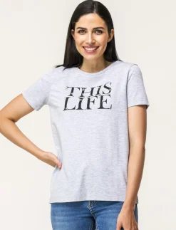 Piazza Italia T-shirt mezza manica vestibilità regular in tessuto fisso con stampa ed applicazioni gioiello - var 3 Best Sale