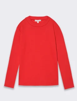 Piazza Italia T-shirt mezzo collo di interlock da bambina - Rosso 0 Discount