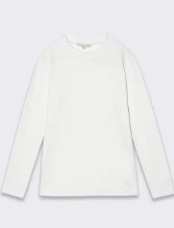 Piazza Italia T-shirt mezzo collo di interlock da bambina - Bianco 0 Store