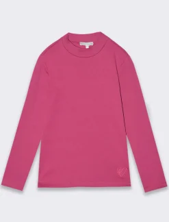 Piazza Italia T-shirt mezzo collo di interlock da bambina - Viola 0 Sale