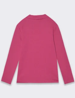 Piazza Italia T-shirt mezzo collo di interlock da bambina - Viola 0 Sale