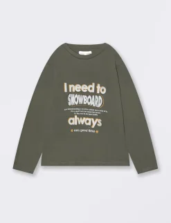 Piazza Italia T-shirt stampa frontale da bambino - Verde militare Shop