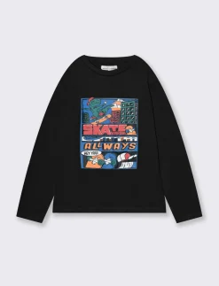 Piazza Italia T-SHIRT STAMPA FUMETTO - Nero Clearance