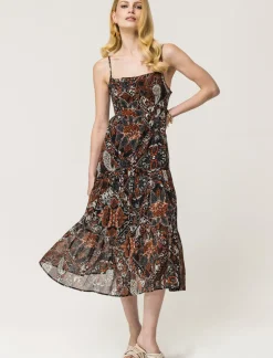 Piazza Italia Vestito a bretelle in tessuto leggero con inserto effetto metallizzato - var 1 Fashion