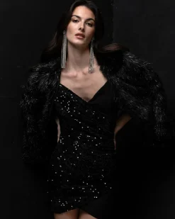 Piazza Italia Vestito asimmetrico con paillettes - Nero Discount