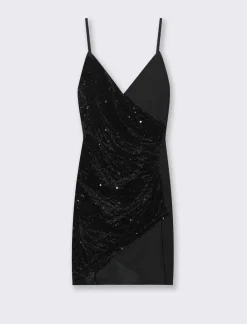 Piazza Italia Vestito asimmetrico con paillettes - Nero Discount