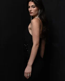 Piazza Italia Vestito asimmetrico con paillettes - Nero Discount